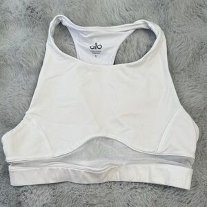 ALO Yoga White Racerback Sports Bra